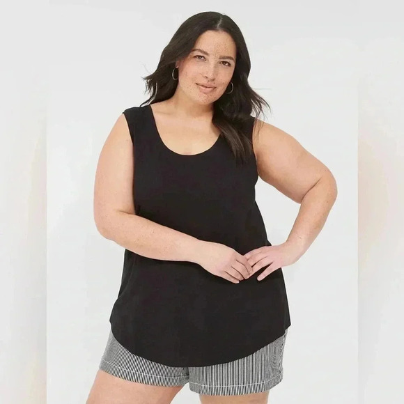 Lane Bryant Tops - ☘️ NWT Lane Bryant Scoop Neck Tank, Size 14/16, Black